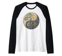 Árbol de la Vida, Yin Yang, bonsái japonés, símbolo Camiseta Manga Raglan