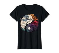 Árbol de la Vida Yin Yang Camiseta, Mujer, Negro, L