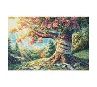 Árbol de Las Cuatro Estaciones Bosque Naturaleza Exterior Creativo Puzzles 1000 Piezas Estera Portátil Familiar Rompecabezas para Adultos Aliviar Estrés 3D Maquetas Construir DIY Moderno 1000 PCS
