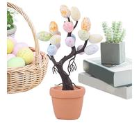 Árbol de mesa de huevo de Pascua, decoración de árbol de huevo de Pascua decoración de pequeños huevos de Pascua árbol, decoraciones de árbol de mesa de mesa artificial es, decoración de vacaciones