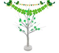 Árbol de mesa iluminado | Decoración del hogar con hojas en forma de trébol - Decoración de árbol de San Patricio | para boda, dormitorio, Navidad, Acción de Gracias, cumpleaños, escritorio, sala de