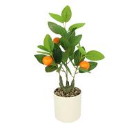 Árbol de Naranja Artificial con Frutas en Maceta, 40 cm, Planta Artificial, árbol de cítricos, árbol Decorativo, árbol de Frutas, Planta Artificial, Planta de Interior, Mini árboles Ornamentales para