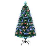 Árbol de Navidad 180, Uten arvore de Natal de Fibra Óptica con Luces Integradas LED Multicolor, 170 Puntas de PVC, Arvore de Natal con Base Metálica