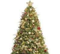 Árbol de Navidad 210cm Artificial Artificial con 400 Leds luci con Adornos Bosque Madera Adornos navideños Que Incluyen Bolas de árbol de Navidad Artificiales Completas