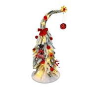 Árbol de Navidad, 35 cm, flexible y realista, decoración de mesa de vacaciones, mini árbol de Navidad artificial con iluminación LED, para casa, oficina, apartamento o interior