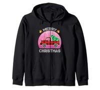 Árbol de Navidad a Cuadros Buffalo Red Truck Merry Christmas Women Sudadera con Capucha