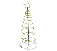 Árbol de Navidad Aigostar con forma de cono con iluminación solar, Blanco cálido, 2m+0.75m