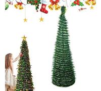 Árbol De Navidad - Árbol De Falso Plegable, Decoraciones De Vacaciones 5 Pies Strip A De Lana Loca Rama De Belleza | Hojas Verdes Retráctiles Alber Para El Patio Del Patio Interior