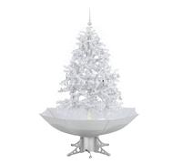 árbol de navidad - árbol navideño con nieve con base en paraguas blanco 140 cm