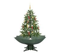 árbol de navidad - árbol navideño con nieve con base en paraguas verde 140 cm