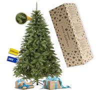 Árbol de Navidad Artificial 220 cm en PVC Abeto escandinavo, árbol denso y Realista para decoración navideña del hogar con Soporte metálico Estable de Cuatro Brazos SPRINGOS