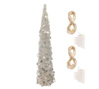 Árbol de Navidad artificial - Árbol de Navidad con luz LED que cambia de color - 152 cm planta artificial para Halloween interior exterior decoración de mesa