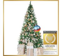 Árbol de Navidad Artificial con Hermosas Copas; Árbol de Navidad Artificial XXL de Gran realismo con Soporte y Ramas Muy tupidas; Decoración navideña (Nieve - 210 cm)