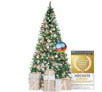 Árbol de Navidad Artificial con Hermosas Copas; Árbol de Navidad Artificial XXL de Gran realismo con Soporte y Ramas Muy tupidas; Decoración navideña (Nieve - 180 cm)