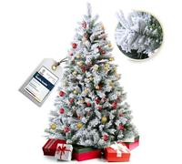 Árbol de Navidad artificial con nieve de 240 cm - Abeto de alta calidad con nieve - Majestuoso y realista - Árboles de Navidad artificiales - Duradero y estable con soporte de metal - 10 años de