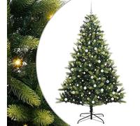 Árbol de Navidad artificial de 240 cm con 300 luces. Material de PVC y polietileno, plegable para un fácil almacenamiento, perfecto para la sala de estar y la decoración del día festivo