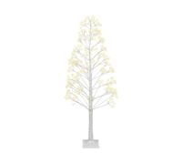 Árbol de Navidad artificial de exterior e interior con luces LED estilo escandinavo pe 180 cm blanco Balini