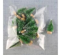 Árbol de Navidad artificial en miniatura de 4,2 x 2,2 x 2,2 cm, 12 unidades, árbol de Navidad artificial en miniatura para decoración de fiestas, adorno B