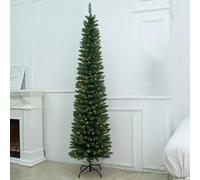 Árbol De Navidad Artificial Estrecho Y Realista, Predecorado Y Plegable, Ideal For Apartamentos, Oficinas, Porches, Decoración Navideña Y Colegios(Bare Tree,1.5m/5ft)