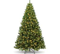 Árbol de Navidad Artificial Extra Relleno Abeto de Doble Hojas Combinadas 120cm Arboles C/Soporte Metálico Decoración del árbol de Navidad con piñones