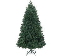 Árbol de Navidad artificial HOMCOM cm con soporte de acero plegable, ramas con púas, decoración navideña realista, efecto verde