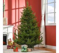 Árbol de Navidad artificial HOMCOM de 180 cm, árbol de Navidad artificial ancho con encaje 1942, incluye decoración navideña. Soporte metálico para interiores