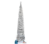 Árbol de Navidad artificial, para decoración navideña para el hogar, árbol de Navidad con forma de lápiz cubierto de nieve, blanco, 150 cm/5 pies, de moda