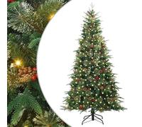 Árbol de Navidad artificial plegable de 210 cm - PE y PVC, plegable para un fácil almacenamiento, perfecto para sala de estar, oficina o decoración de fiestas