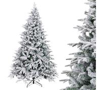 Árbol de Navidad Artificial Plegable nevado Verde y Blanco de 240 cm | Destaca por sus majestuosas 1253 ramas ignífugas. Consigue una decoración imponente, muy segura y de montaje ultrarrápido.