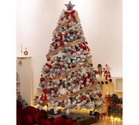 Árbol De Navidad Artificial Predecorado, Realista, Nevado, Plegable, Ideal For Escuelas, Centros Comerciales, Dormitorios, Oficinas E Interiores(Style 1,1.5m/5ft)