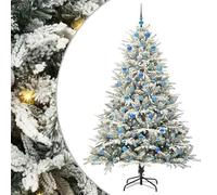 Árbol de Navidad artificial preiluminado con juego de bolas, material de PVC y PE, decoración para el día festivo para Navidad, duradero y fácil de limpiar