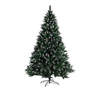 Árbol de Navidad Artificial Premium Pin Diamante con Nieve Artificial Árbol de Navidad Aguja de pino gruesa, efecto realista, montaje fácil, PVC, base metálica, 1,2 m (220 cabezas) - Spray blanco