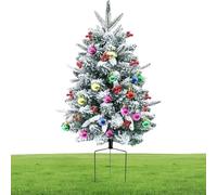 Árbol de Navidad artificial | Relleno para macetas florales de 75 cm | Árbol navideño de exterior con integrados, ideal para exteriores, porches, jardines, casa, apartamentos y fiestas