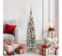 Árbol de Navidad Artificial Verde 120 cm PVC y Acero y Plástico | Conexión USB, bombillas LED blancas cálidas, marco de metal, diseño cónico, interior y exterior, mantenimiento mínimo