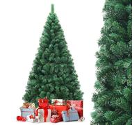 Árbol de Navidad Artificial Verde de 6 pies con bisagras de Metal Resistentes y Base Plegable para Vacaciones, Fiestas y decoración del hogar