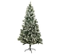 Árbol de Navidad Artificial Verde nevado Blanco Blooming - Árbol para decoración navideña con Soporte metálico