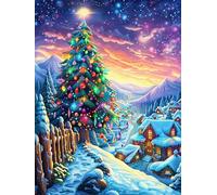 Árbol de Navidad bajo cielo estrellado Puzzle 300 Piezas Educativo Impresión HD Sueño mágico de ciencia ficción Juego De Rompecabezas Para Familia Entretenimiento Inteligente Construir Maquetas 300 PC