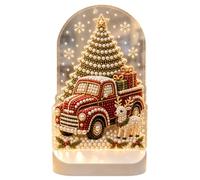 Árbol de Navidad Coche rojo Decoración del hogar Arte de diamantes Luz noc
