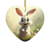 Árbol de Navidad colgante de cerámica colgante de amor WHJSHOP conejo feliz decoración centros comerciales, supermercados, tiendas