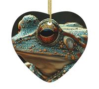 Árbol de Navidad colgante de cerámica colgante de amor WHJSHOP rana verde primer plano impreso decoración centros comerciales, supermercados, tiendas