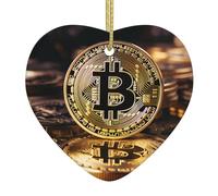 Árbol de Navidad colgante de cerámica colgante de amor WHJSSF bitcoin patrón agujeros cuidadosamente perforados cuerda de metal