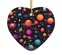 Árbol de Navidad colgante de cerámica colgante de amor WHJSSF maravilloso patrón universo agujeros cuidadosamente perforados cuerda de metal