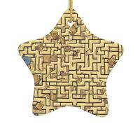 Árbol de Navidad colgante de cerámica colgante estrella HJFCZH tesoro laberinto decoración centros comerciales, supermercados, tiendas