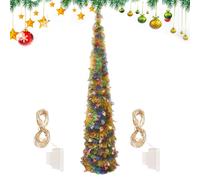 Árbol de Navidad con iluminación | Árbol de Navidad brillante con luz LED que cambia de color - 150 cm árboles realistas para interior y exterior, dormitorio, decoración de mesa y escritorio