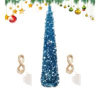 Árbol de Navidad con Luces | Árbol Cono con Lentejuelas | Decoración de 1,5 m para Interior al Aire Libre Porche Halloween