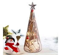 Árbol de Navidad con luces, Árbol de Navidad Brillante | Paneles de Mesa de Cristal de Papá con luces | Decoraciones de Luminosas, Centros de Mesa para el Hogar