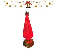 Árbol de Navidad con Luces Festivo Reutilizable Que se | Árbol Artificial Navideño con Estrella en la Parte Para Sala de Estar Salón Chimenea Estante Año Nuevo Fiesta Evento Rojo