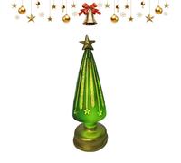Árbol De Navidad con Luces Resina Iluminado Que Funciona con Pilas | Figura Decorativa Árbol Navideño Pequeño Para Sala de Estar Salón Chimenea Estante Año Nuevo Fiesta Evento Escolar Verde