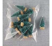 Árbol de Navidad de cedro de seda de 4,5 cm, decoración de escritorio, pequeñas plantas de Navidad, color dorado, azul, verde, blanco, estilo 4