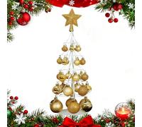 Árbol De Navidad De Escritorio: Árbol Pequeño con Purpurina De 45 Cm, Acento De Dorada De Arte En Hierro, Pequeña Decoración Navideña Clásica con Brillo Encantador | Pieza De Navidad para Dormi